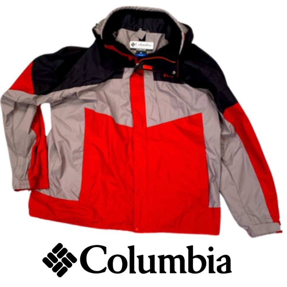 Men’s Columbia Bugaboo Jacket XXL -
Waterproof Jacket Black Red ands Tan